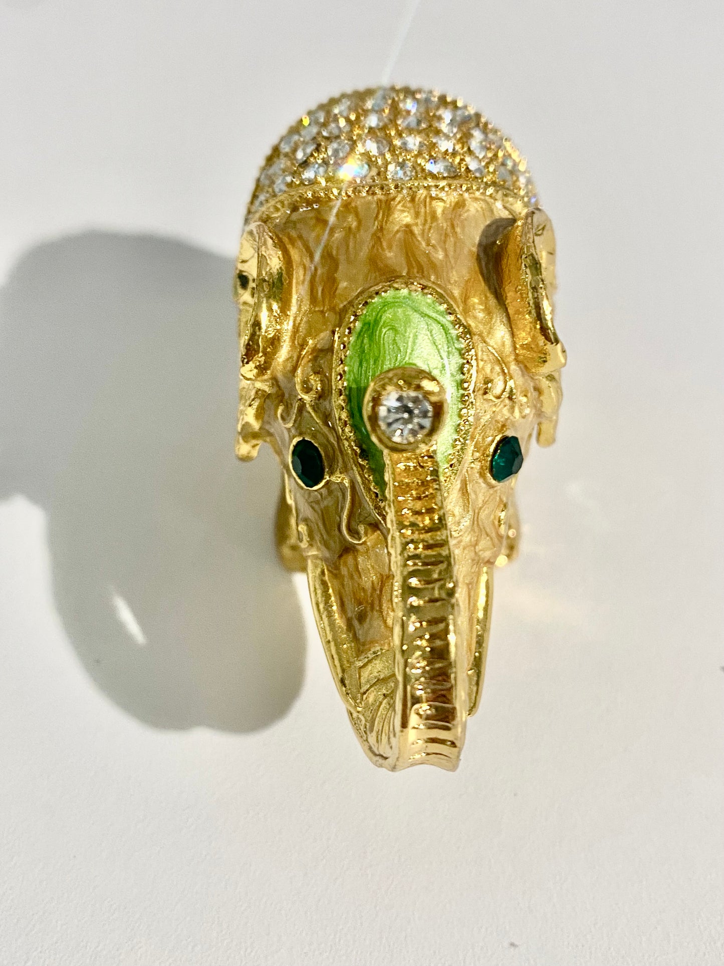 Gold Elephant Trinket Box