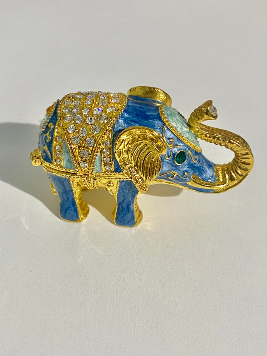 Blue Elephant Trinket Box