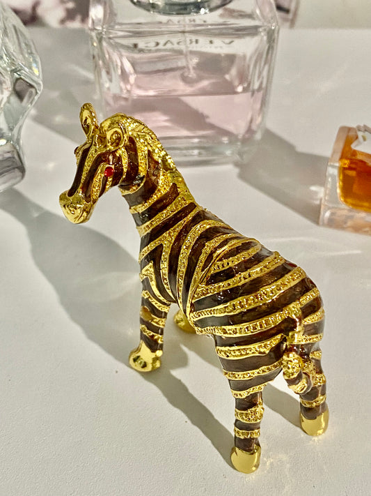 Gold and Black Zebra Trinket Box