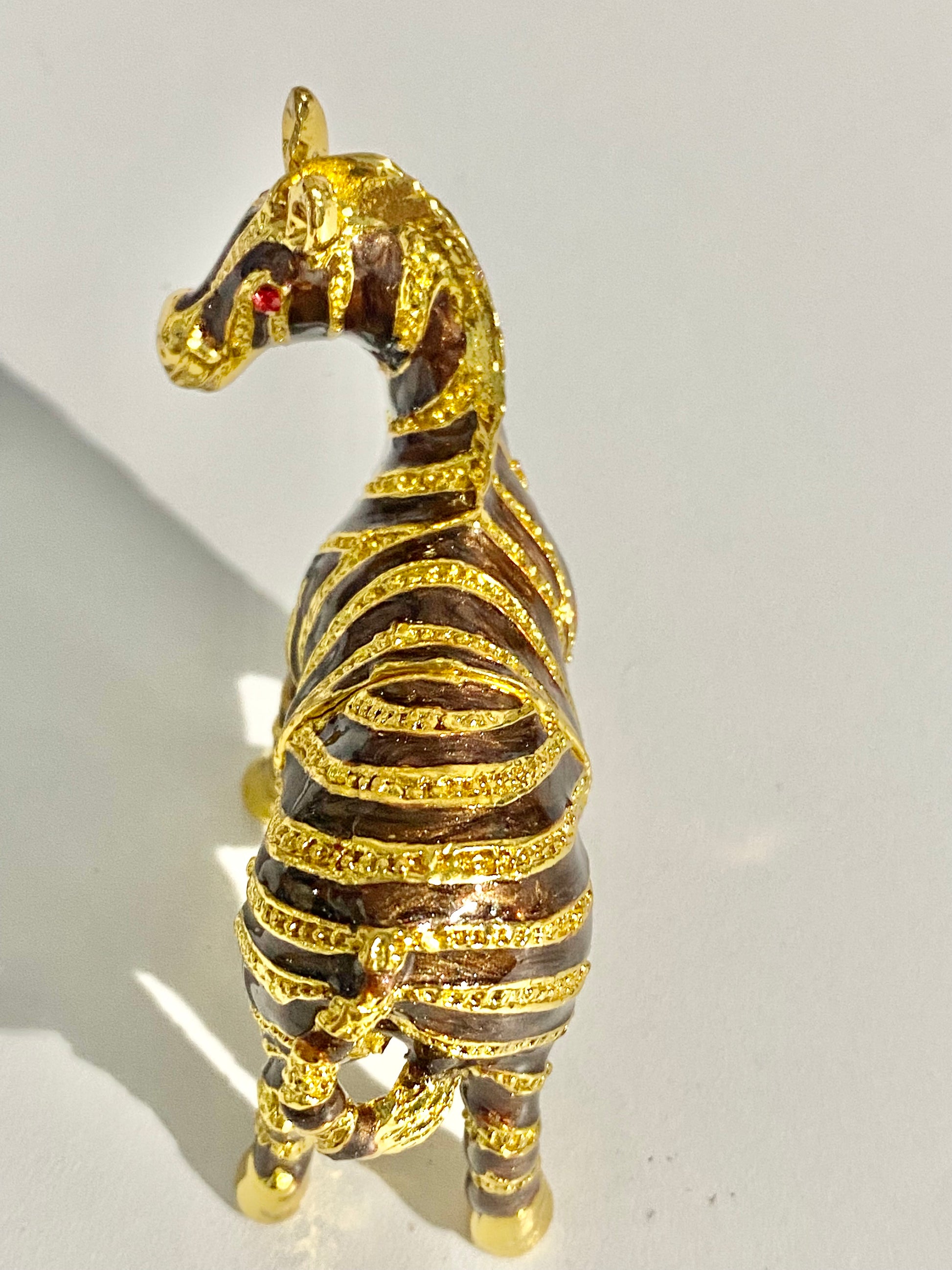 Gold and Black Zebra Trinket Box