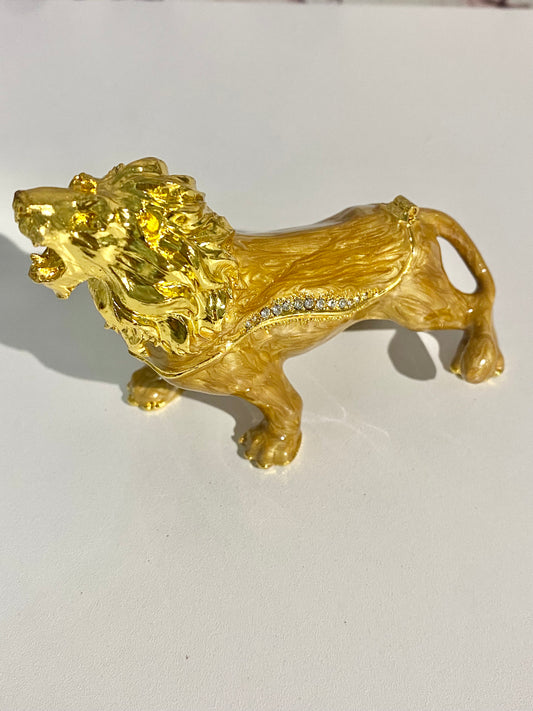 Gold Lion Trinket Box