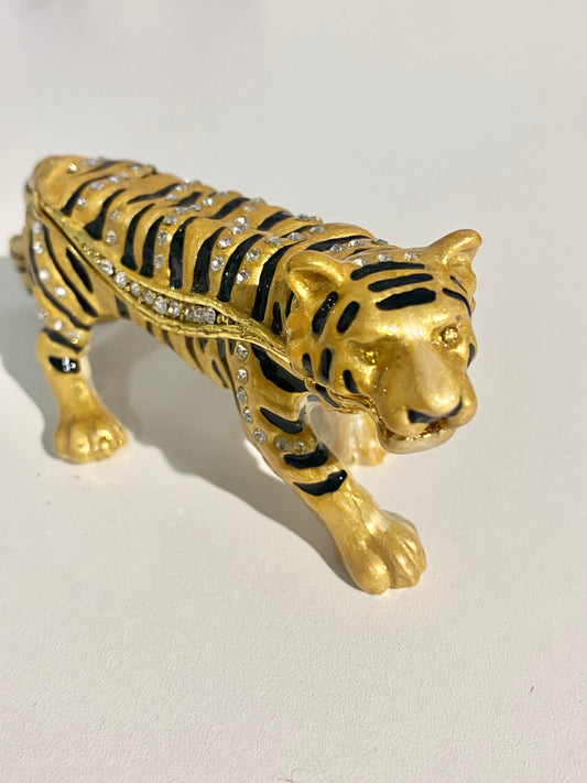 Gold and Black Tiger Trinket Box