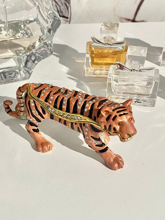 Orange and Black Tiger Trinket Box