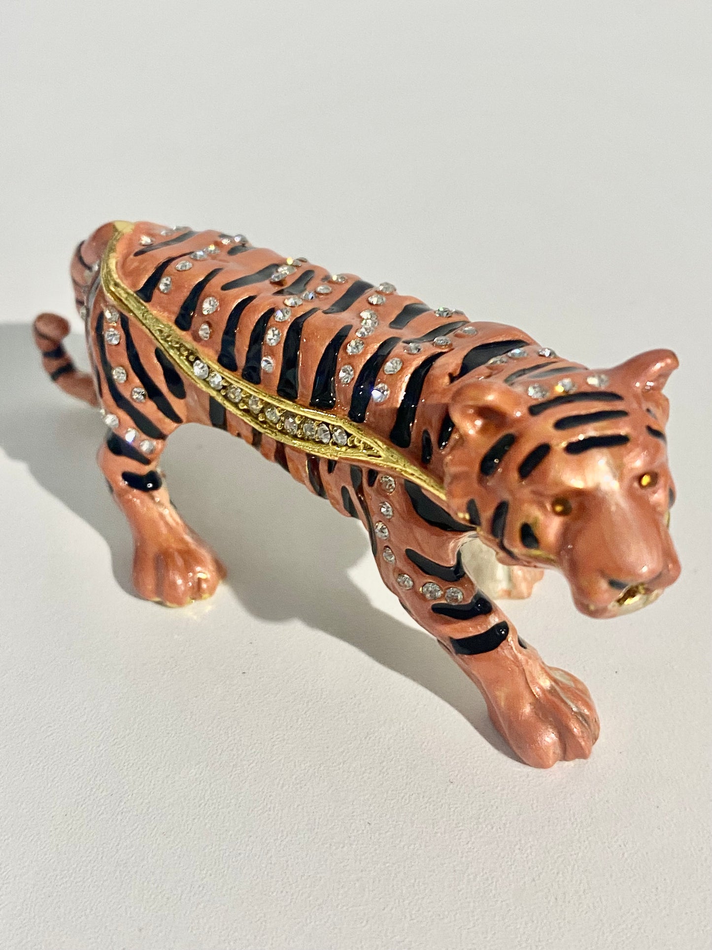 Orange and Black Tiger Trinket Box