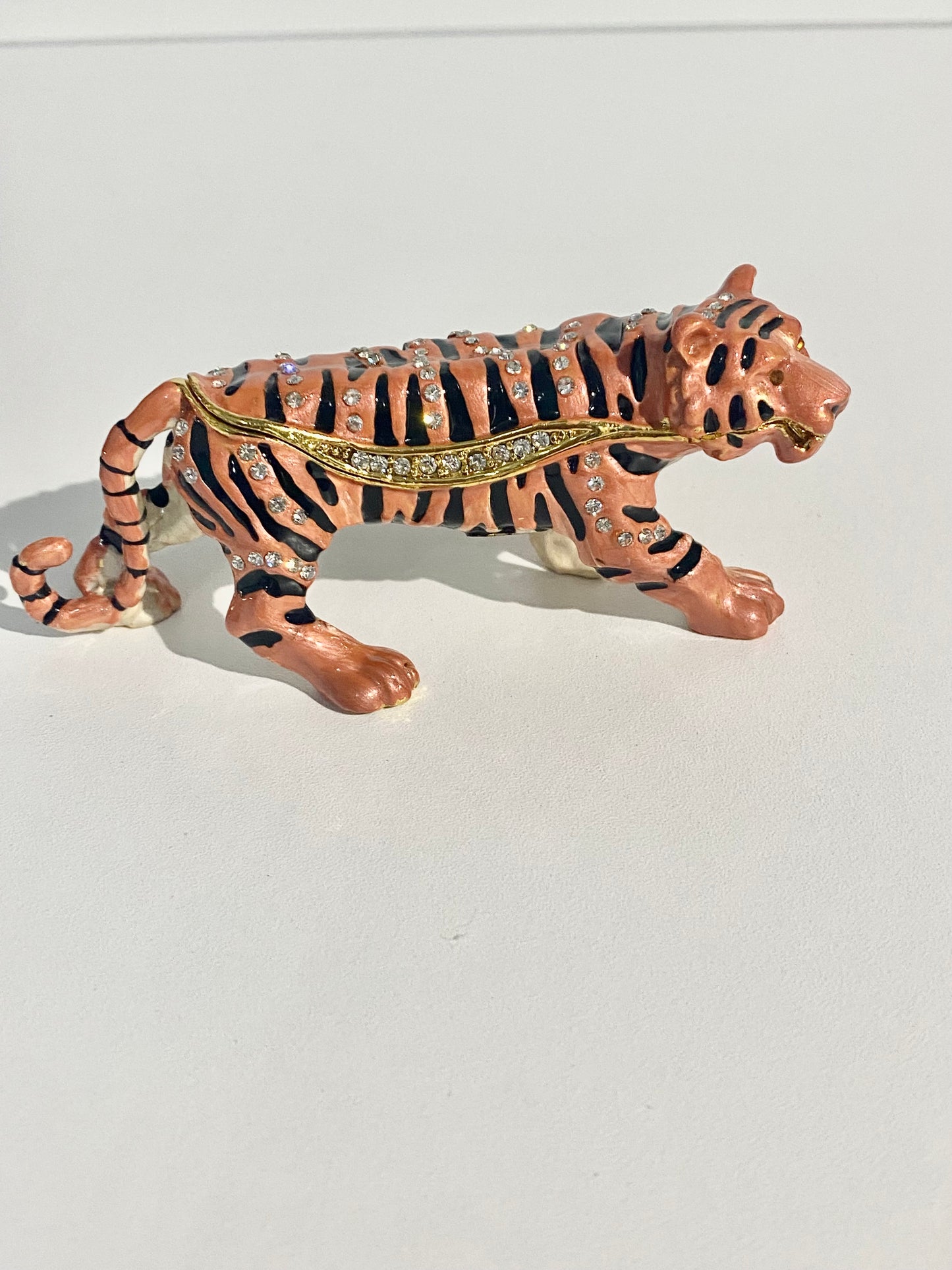 Orange and Black Tiger Trinket Box