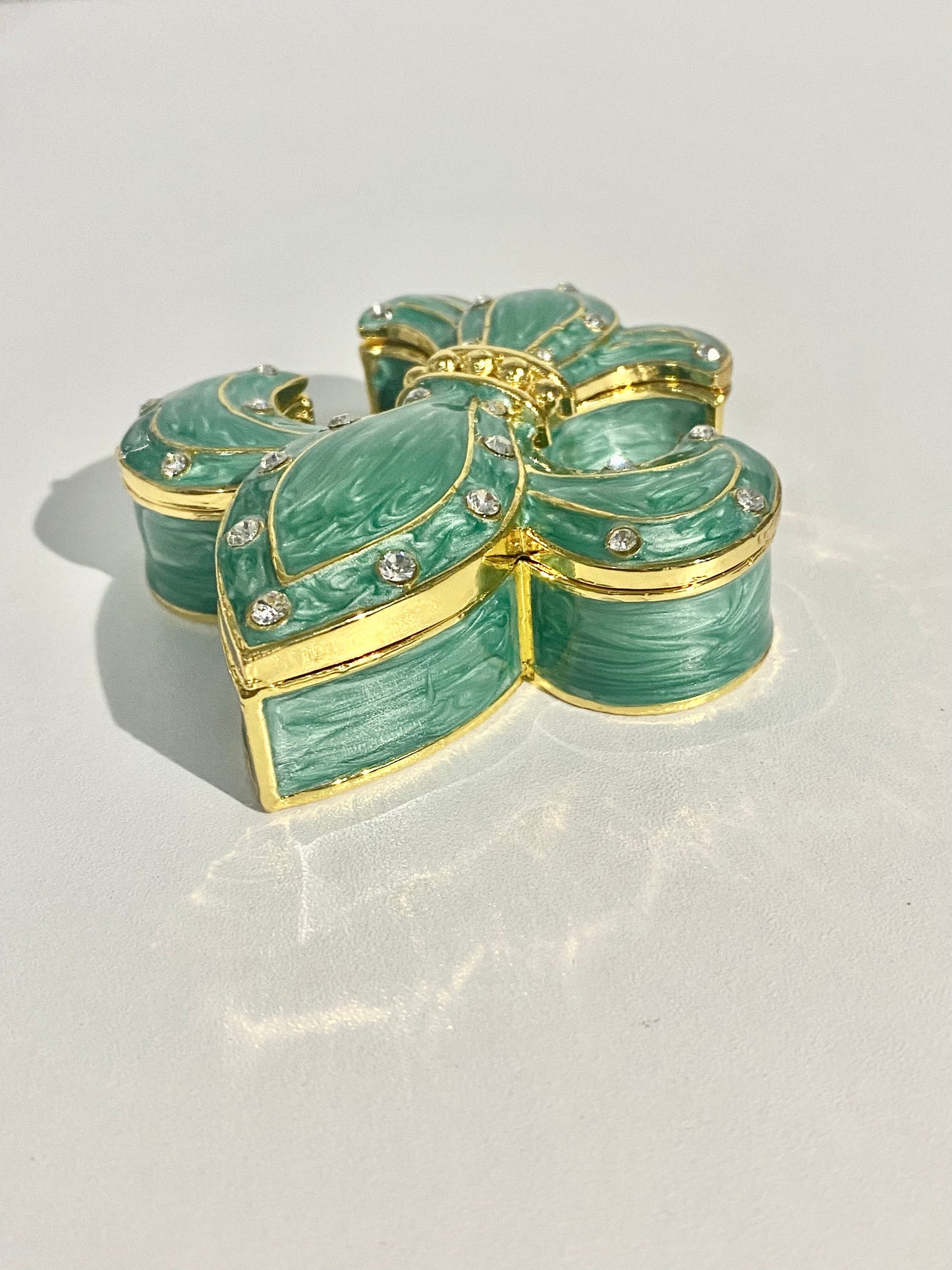 Flour De Lis Green Trinket Box