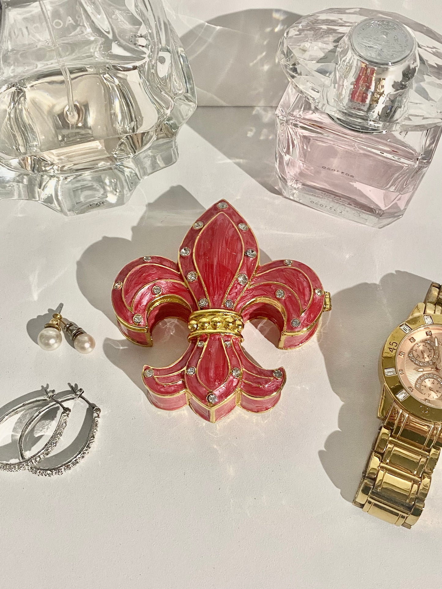 Fleur De Lis Red Trinket Box