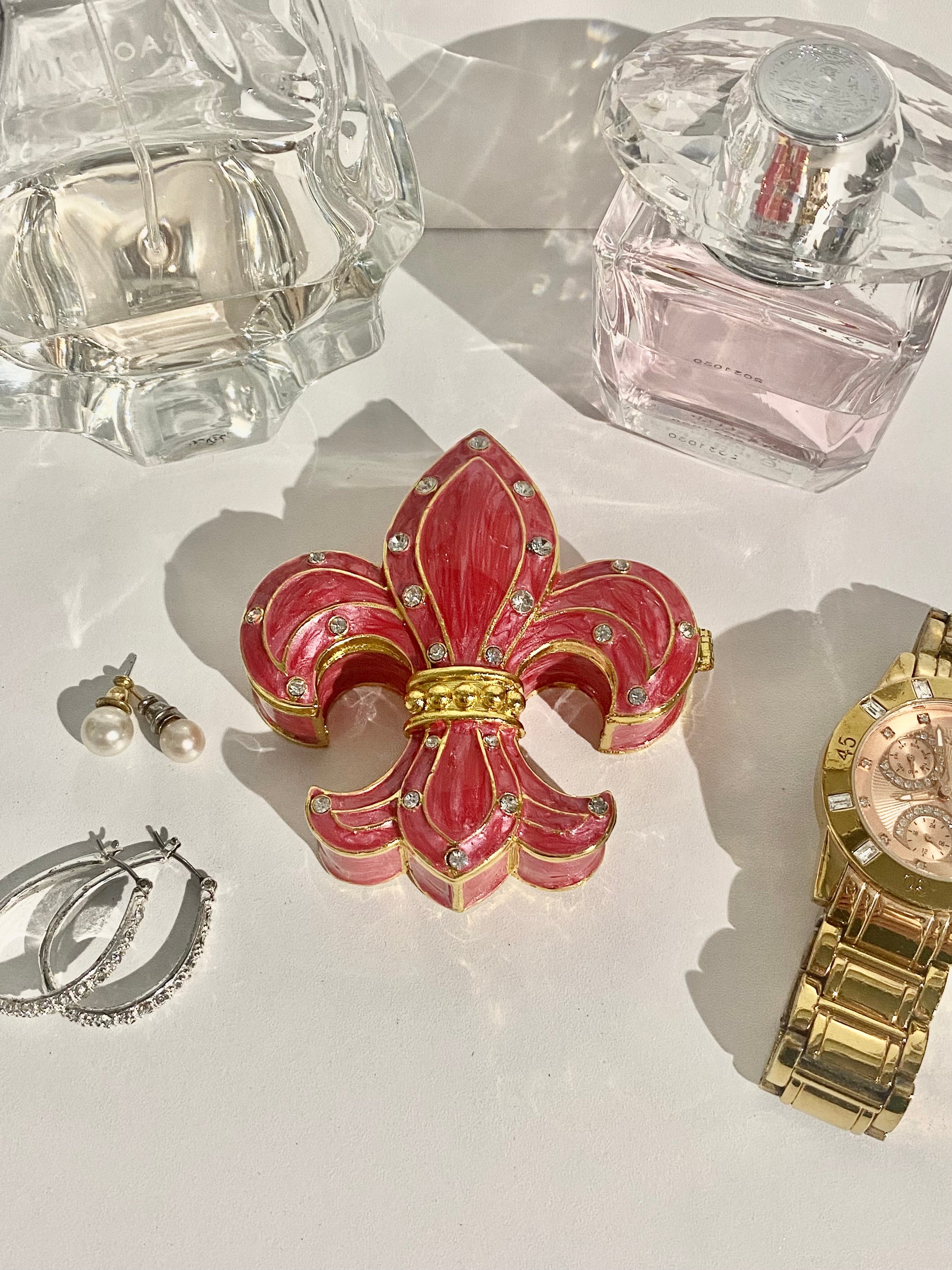 Fleur De Lis Red Trinket Box