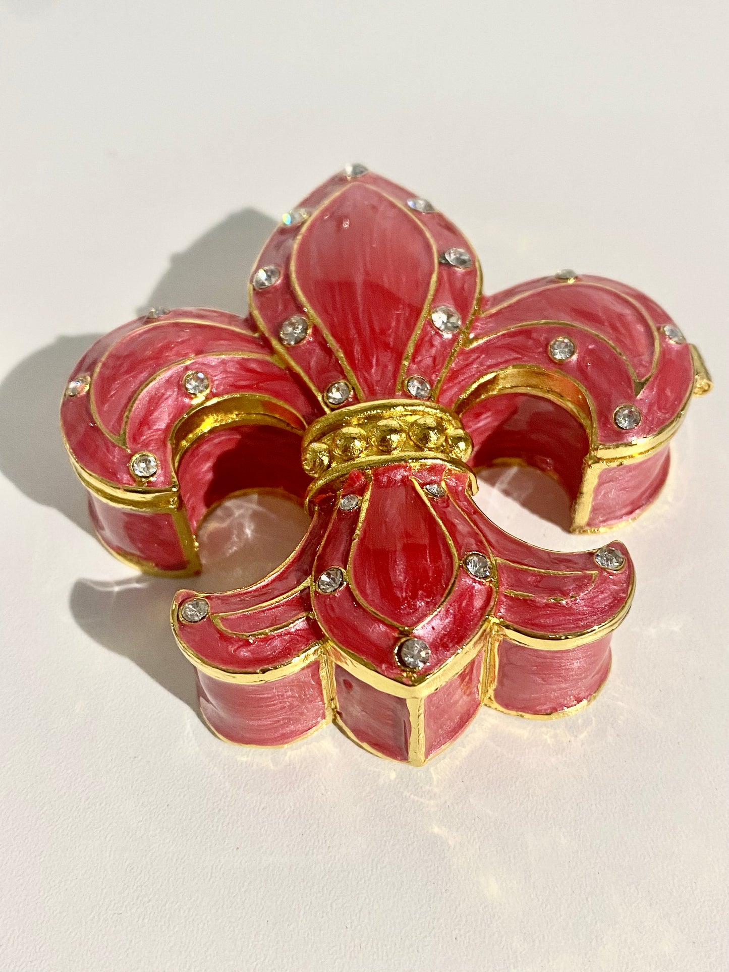 Fleur De Lis Red Trinket Box