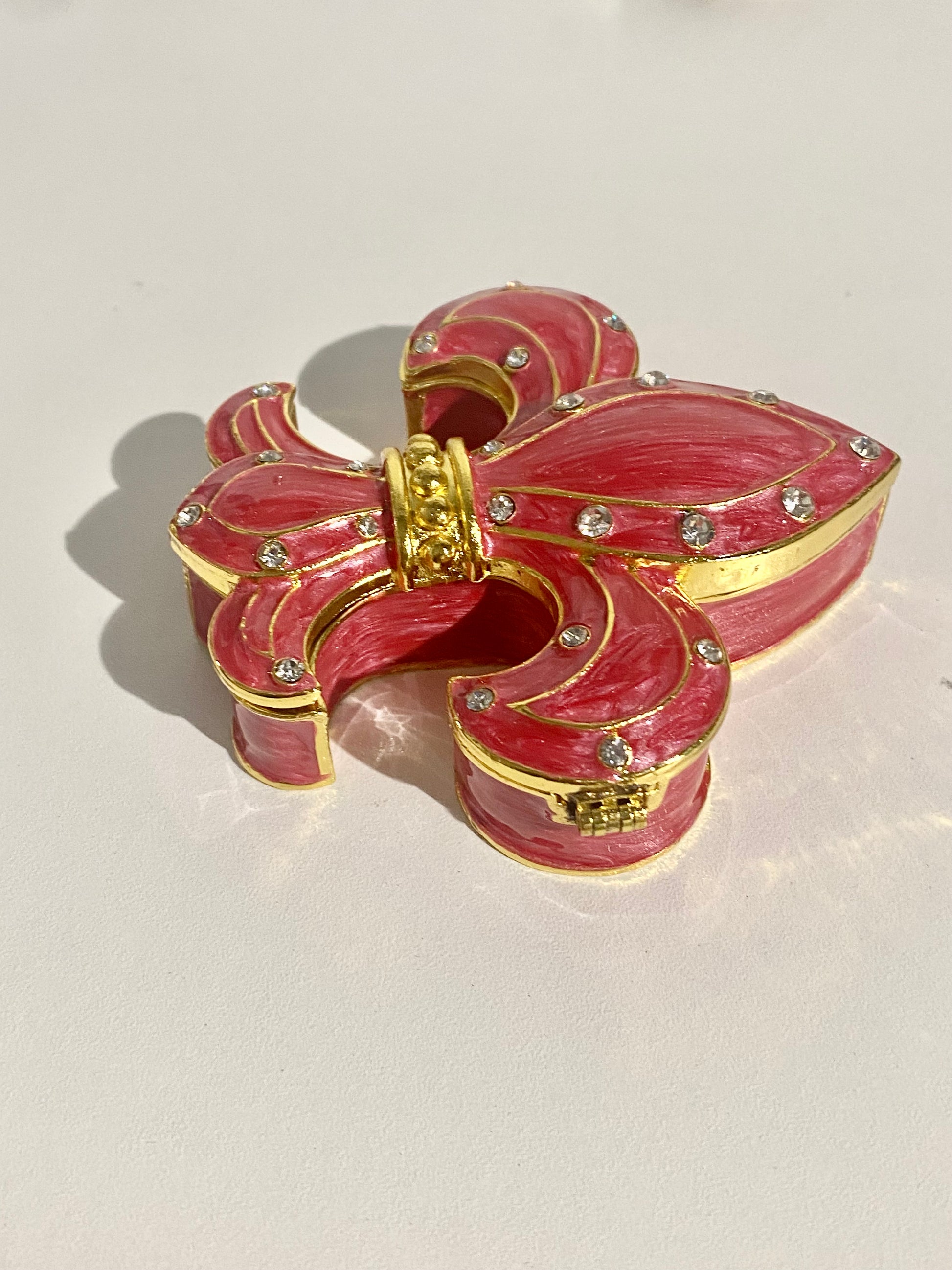 Fleur De Lis Red Trinket Box