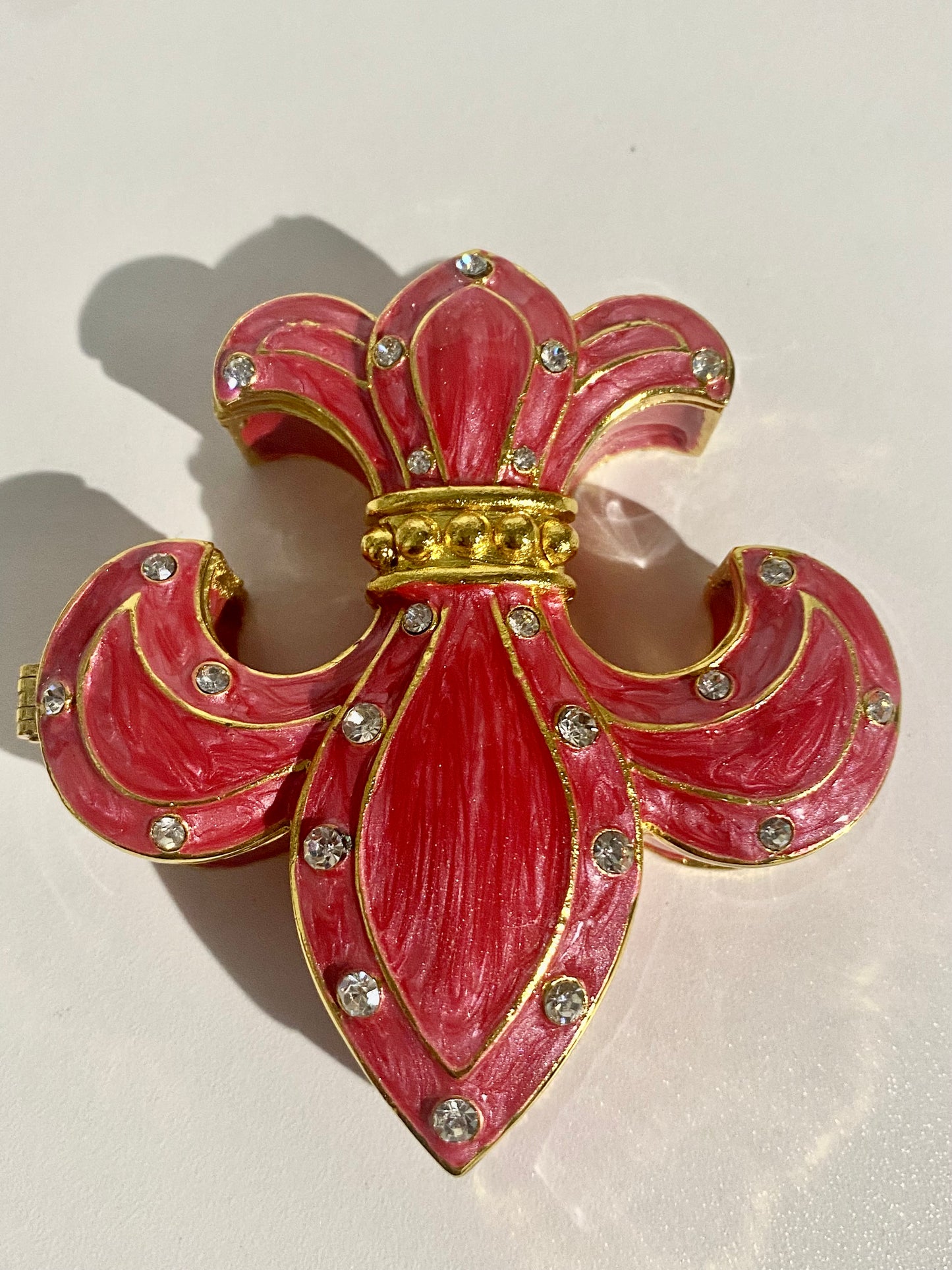 Fleur De Lis Red Trinket Box