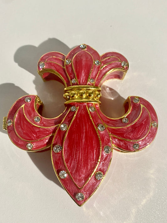 Fleur De Lis Red Trinket Box