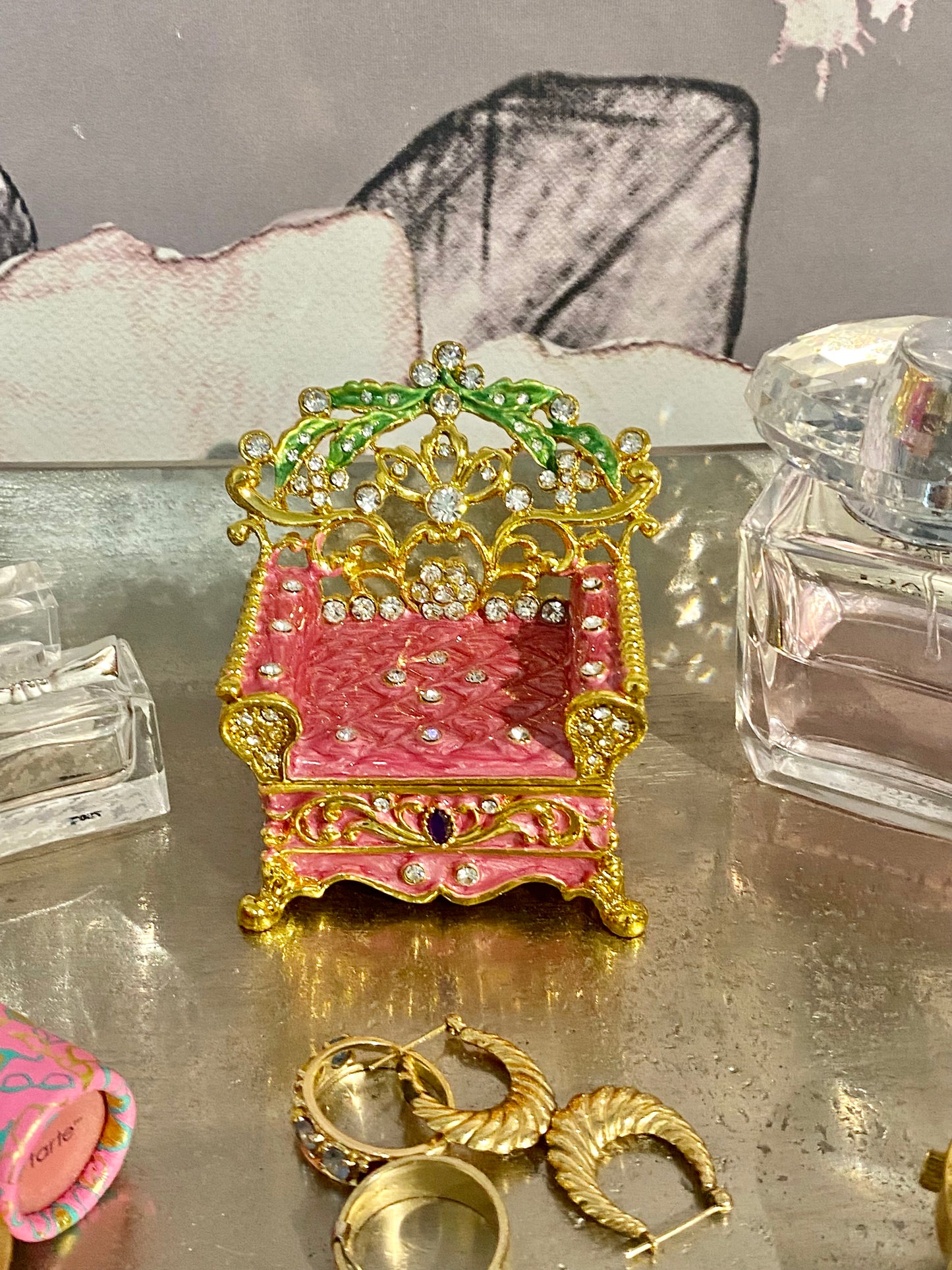 Pretty In Pink Loveseat Trinket Box