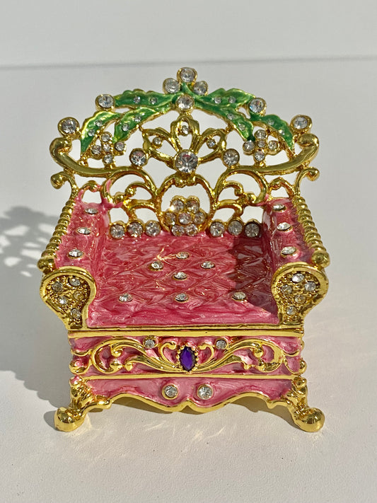 Pretty In Pink Loveseat Trinket Box