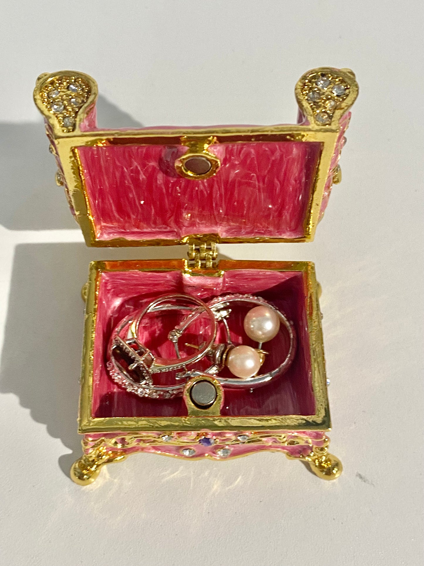 Pretty In Pink Loveseat Trinket Box