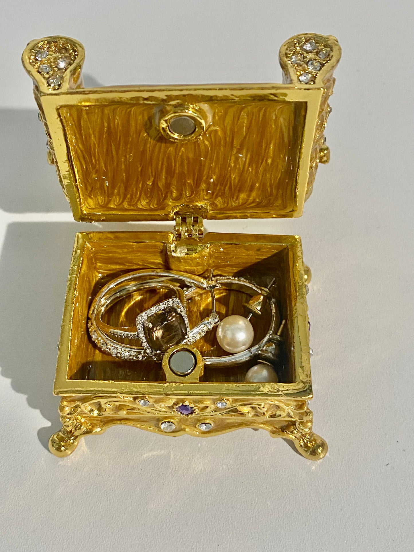 Golden Amber Sofa Trinket Box