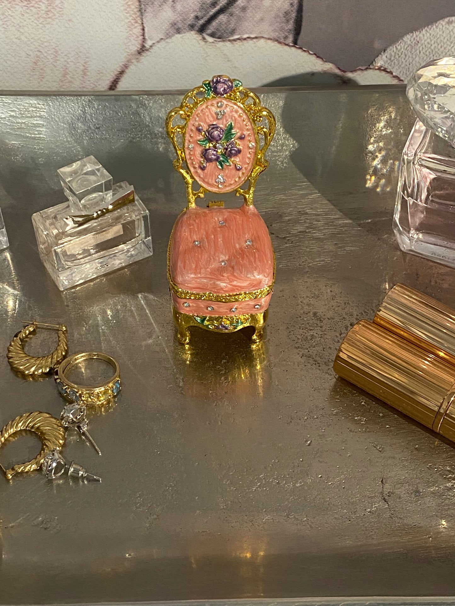 Pretty in Pink Chair Trinket Box