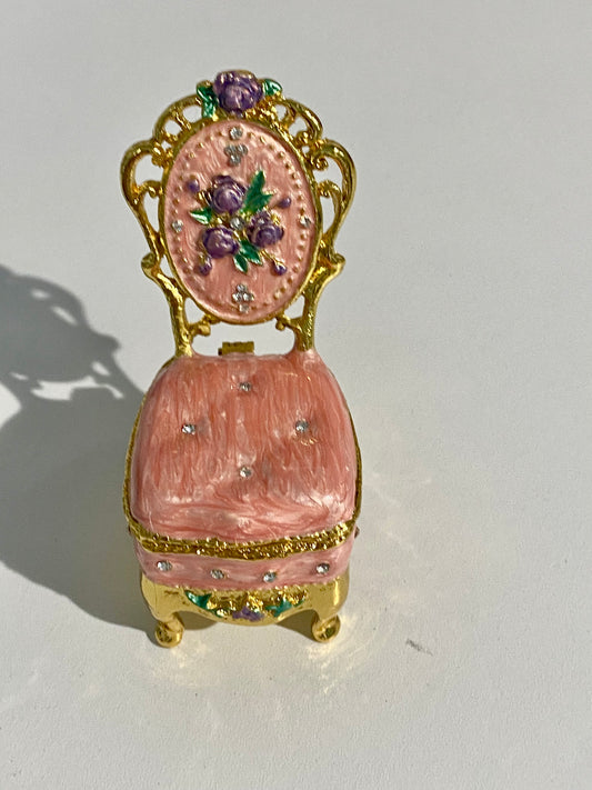 Pretty in Pink Chair Trinket Box