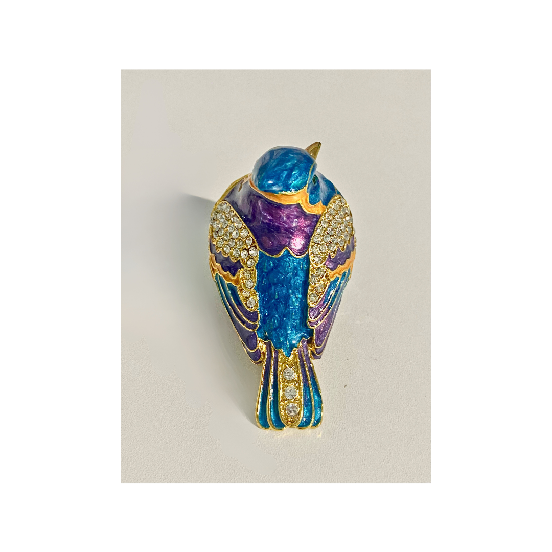 Purple Robin Trinket Box