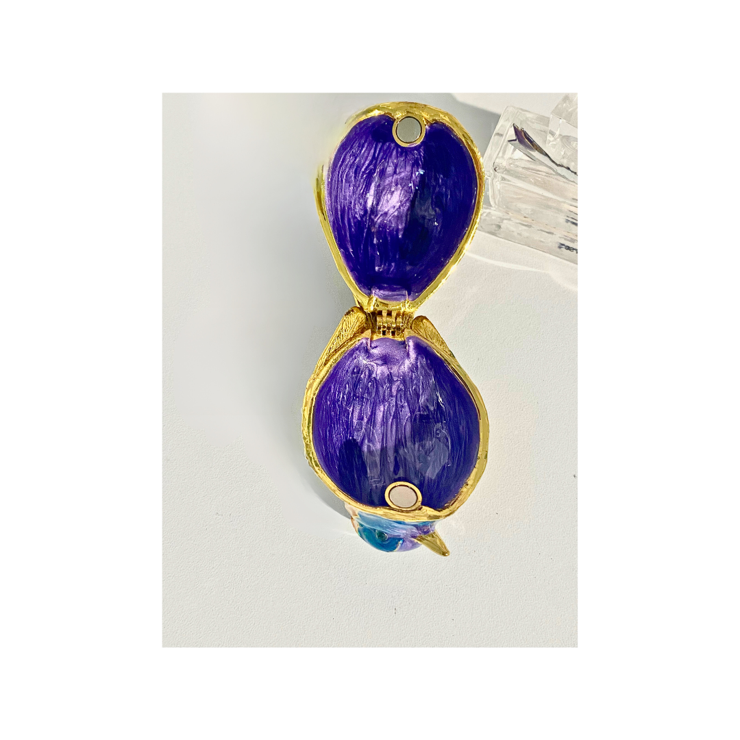 Purple Robin Trinket Box