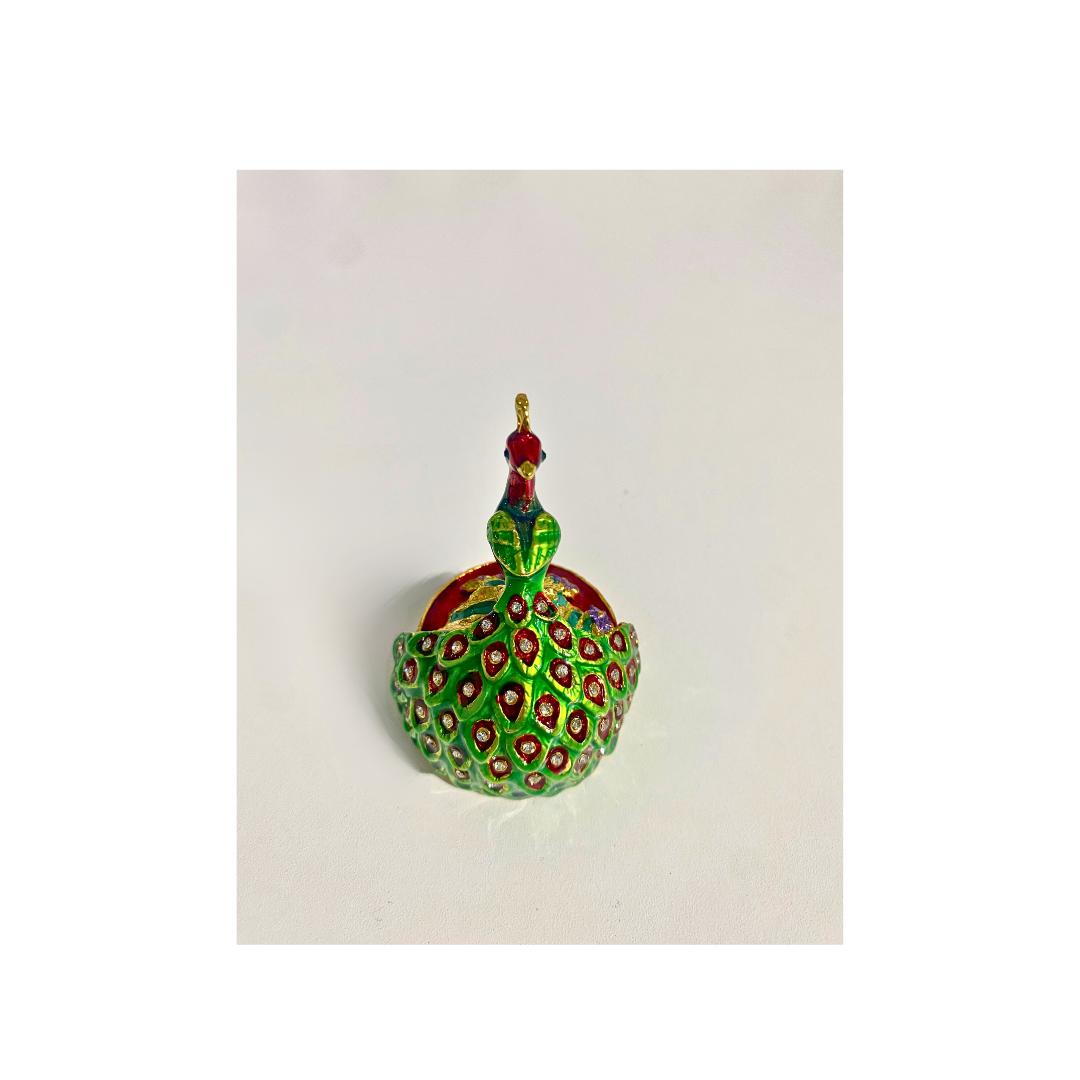 Colorful Peacock Trinket Box