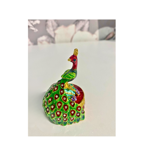 Colorful Peacock Trinket  Box