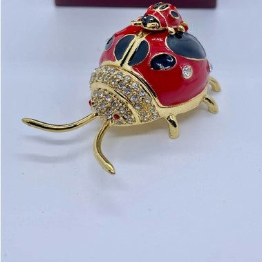 Lady Bug Trinket Box with Baby