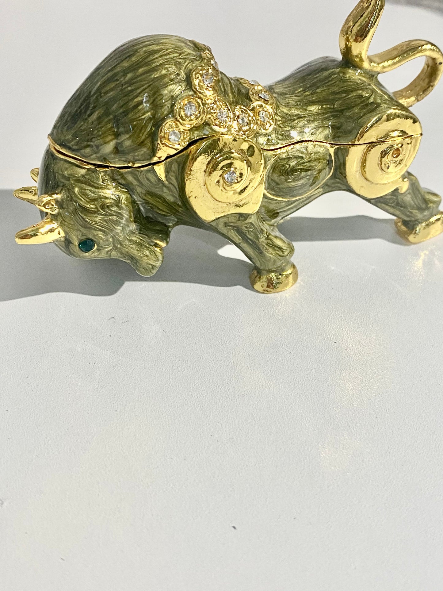 Golden Bull Trinket Box