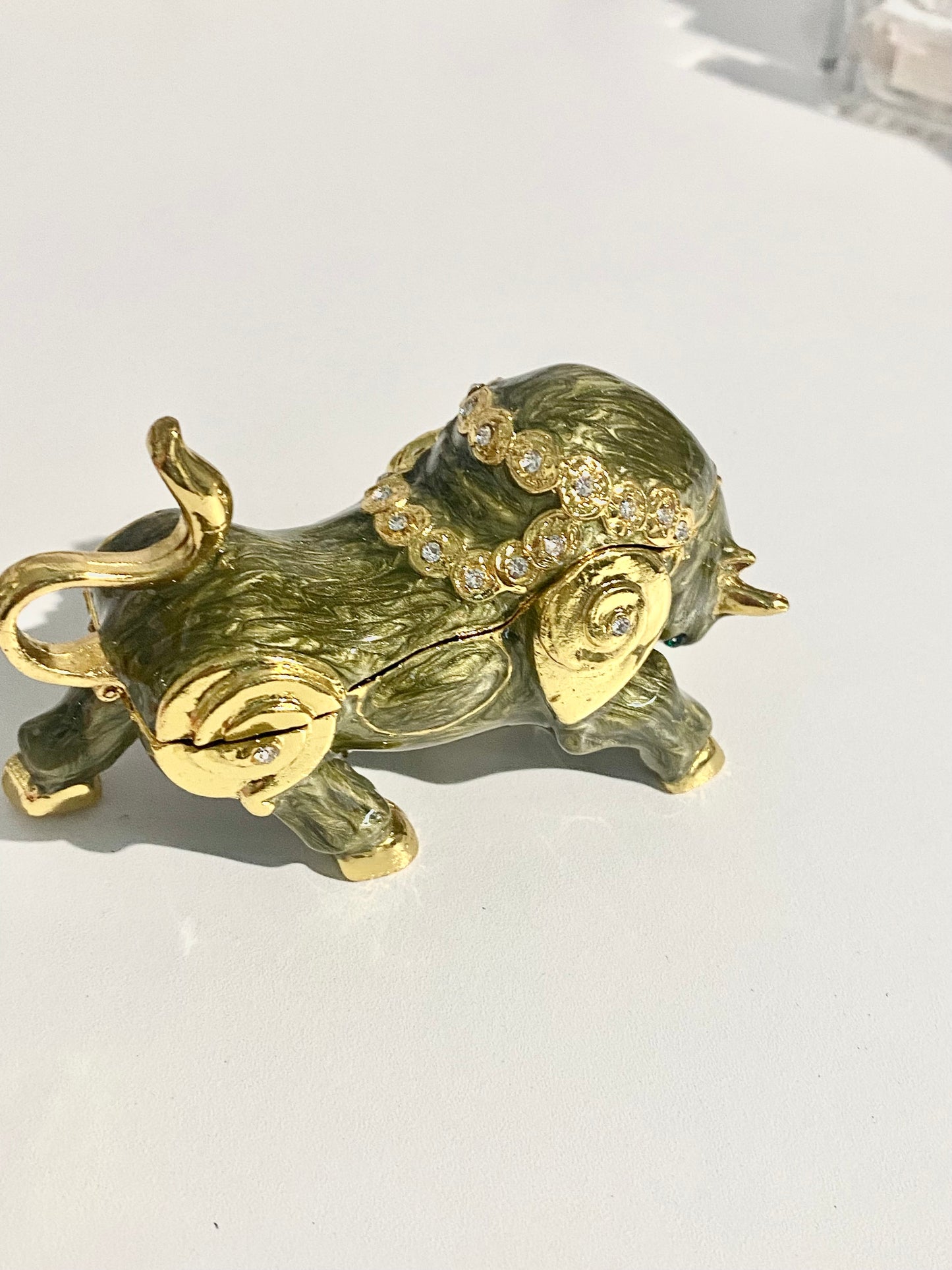Golden Bull Trinket Box