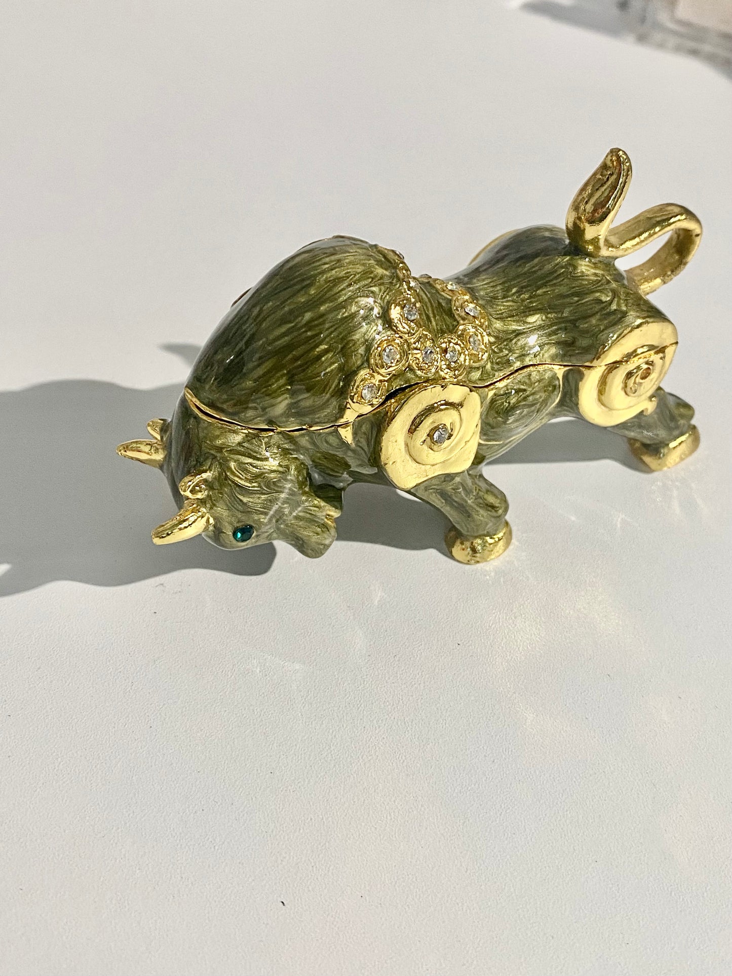 Golden Bull Trinket Box